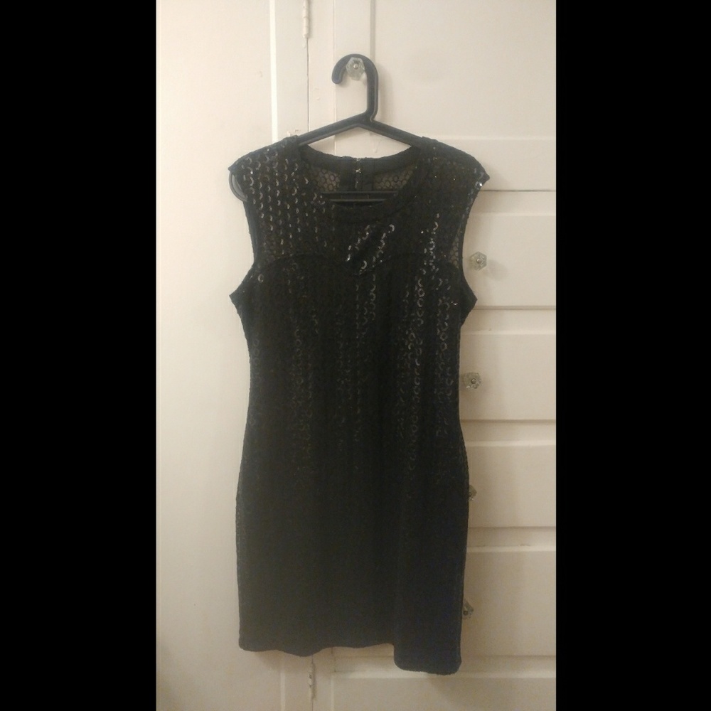 Sleeveless Little Black Sequin Dress
